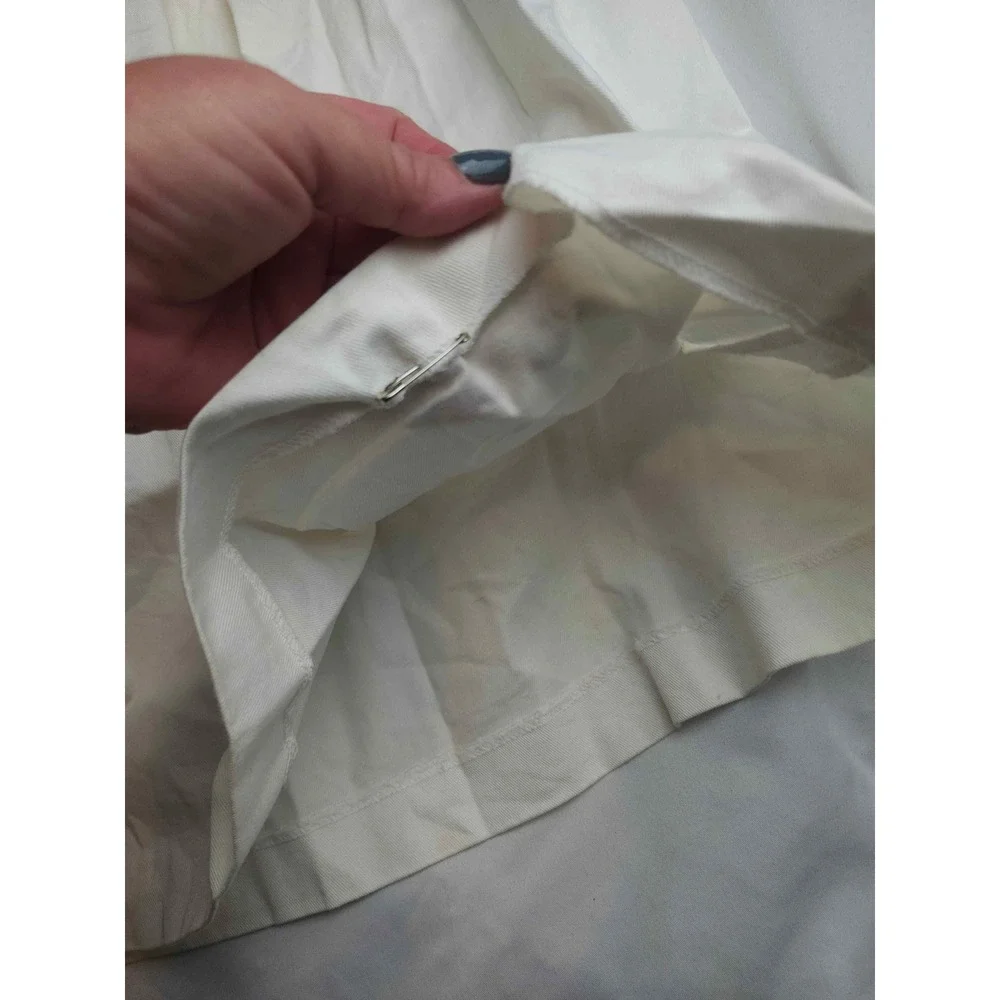 Bryn Connelly Vintage White Cotton Pleated Midi Skirt Made in Japan Womens 8